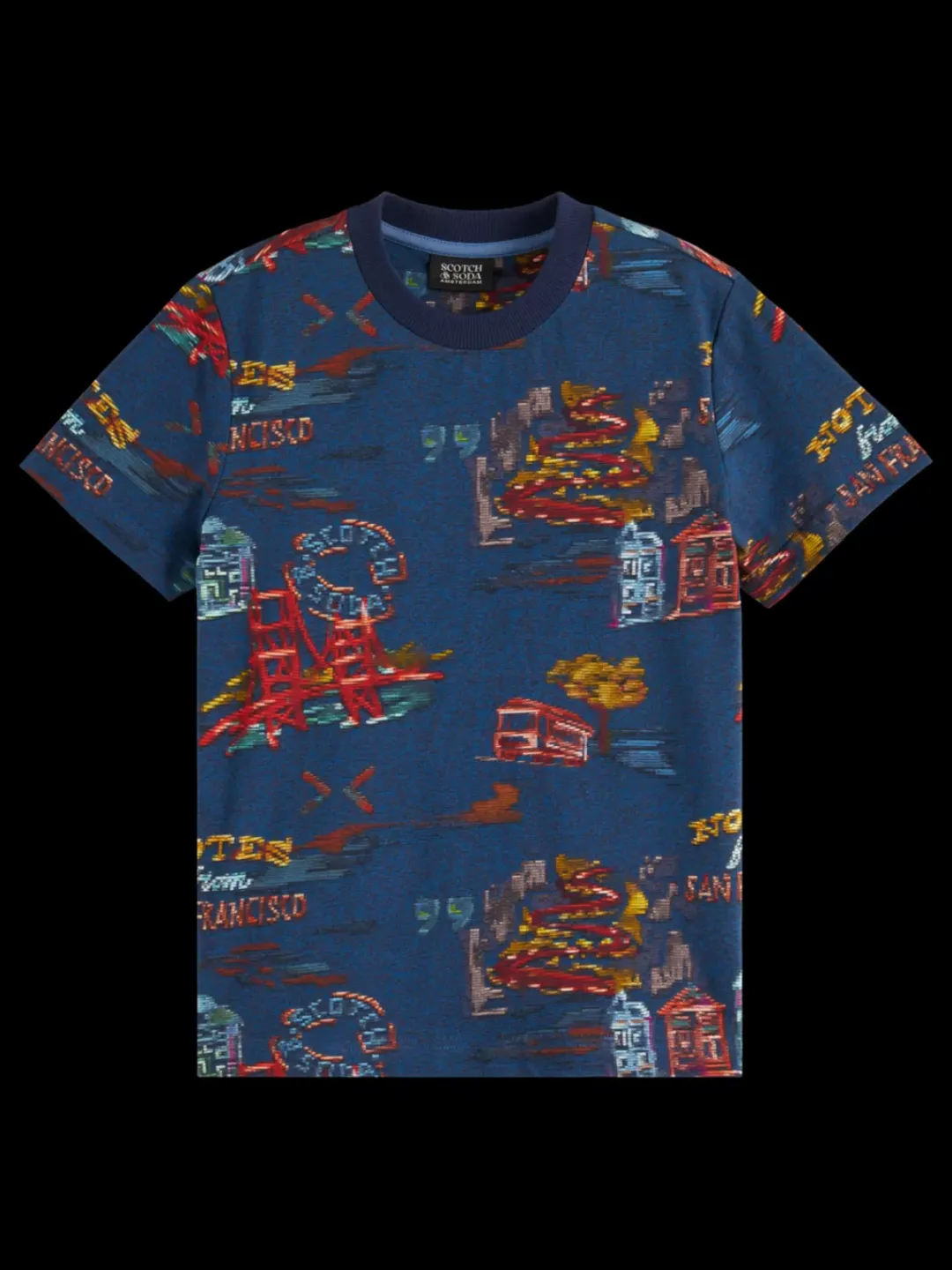 Discount Scotch & Soda Relaxed-fit allover printed t-shirt TravelNotes