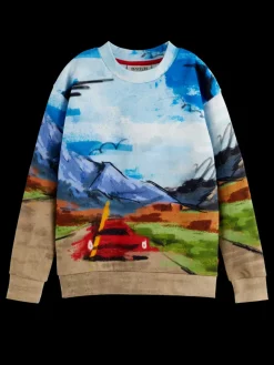 Discount Scotch & Soda RELAXED-FIT PLACED ARTWORK SWEATSHIRT OnTheRoadPrint