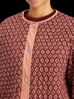 Online Scotch & Soda Reversible blockprint liner jacket GeoFlowerBordeaux