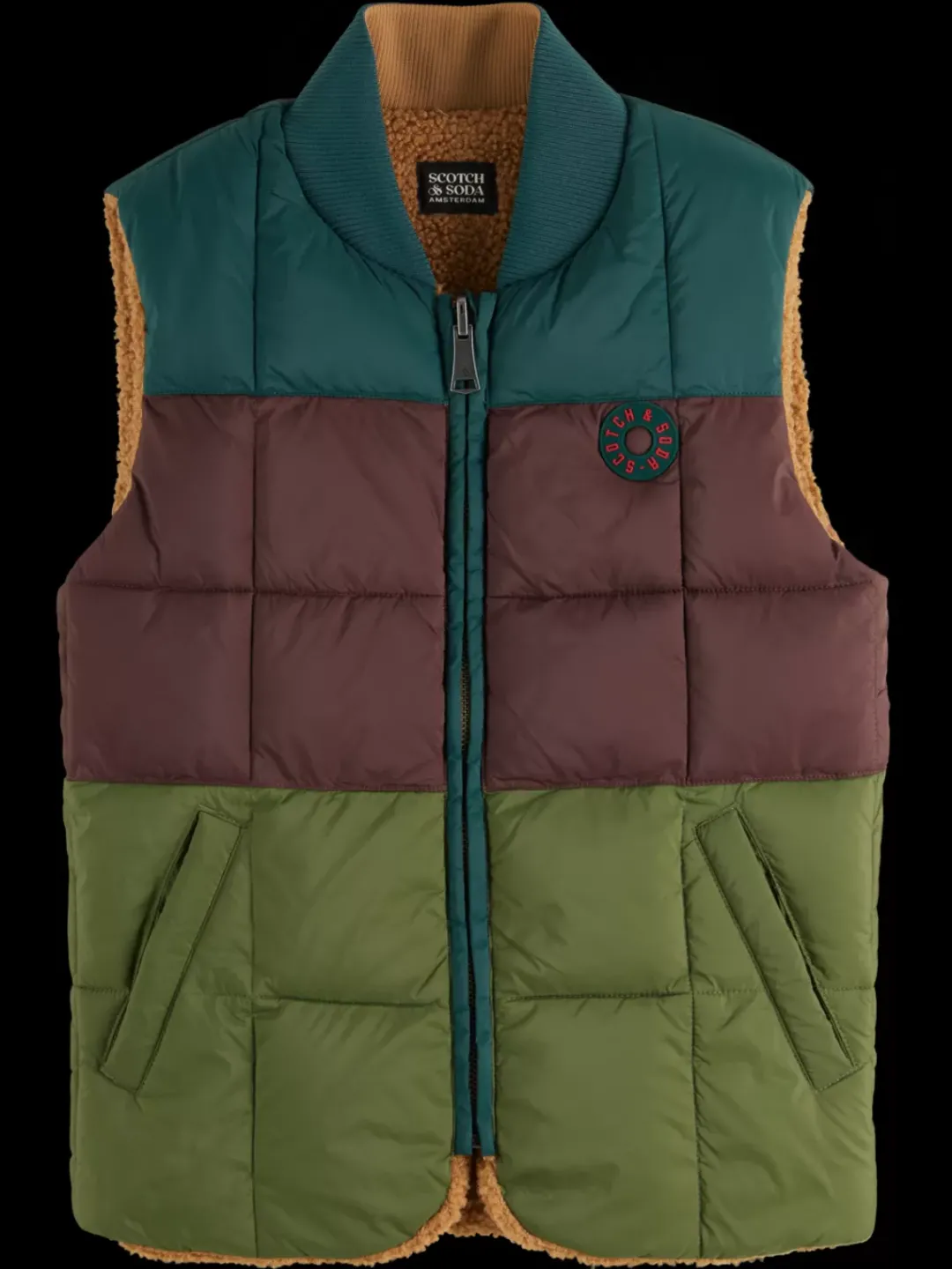 Outlet Scotch & Soda REVERSIBLE PADDED BODY WARMER Colourblock/Sand