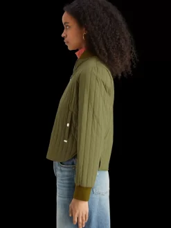 Online Scotch & Soda Reversible vertical quilt bomber WashedMilitary