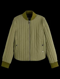 Online Scotch & Soda Reversible vertical quilt bomber WashedMilitary