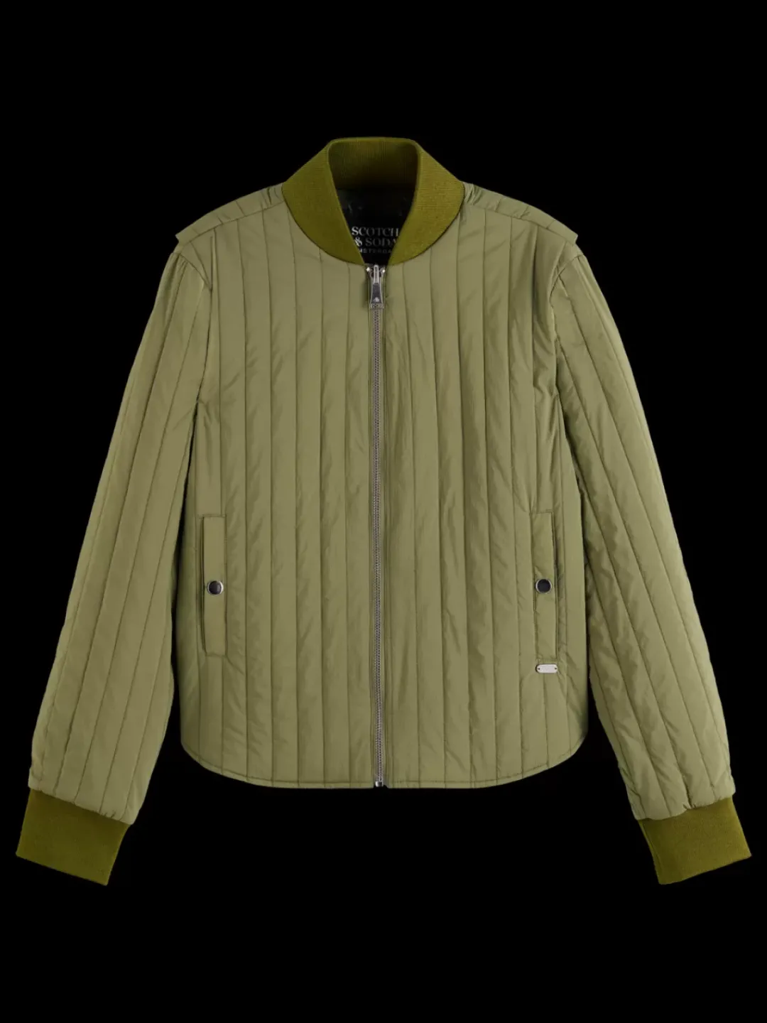 Online Scotch & Soda Reversible vertical quilt bomber WashedMilitary