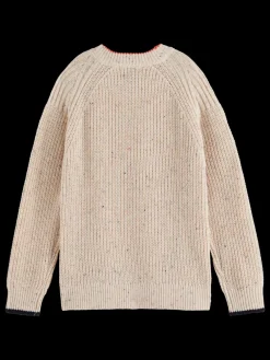 Outlet Scotch & Soda RIB KIT PULLOVER IN NEPS QUALITY Ecru