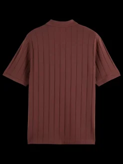Fashion Scotch & Soda RIB KNITTED POLO RichMahogany