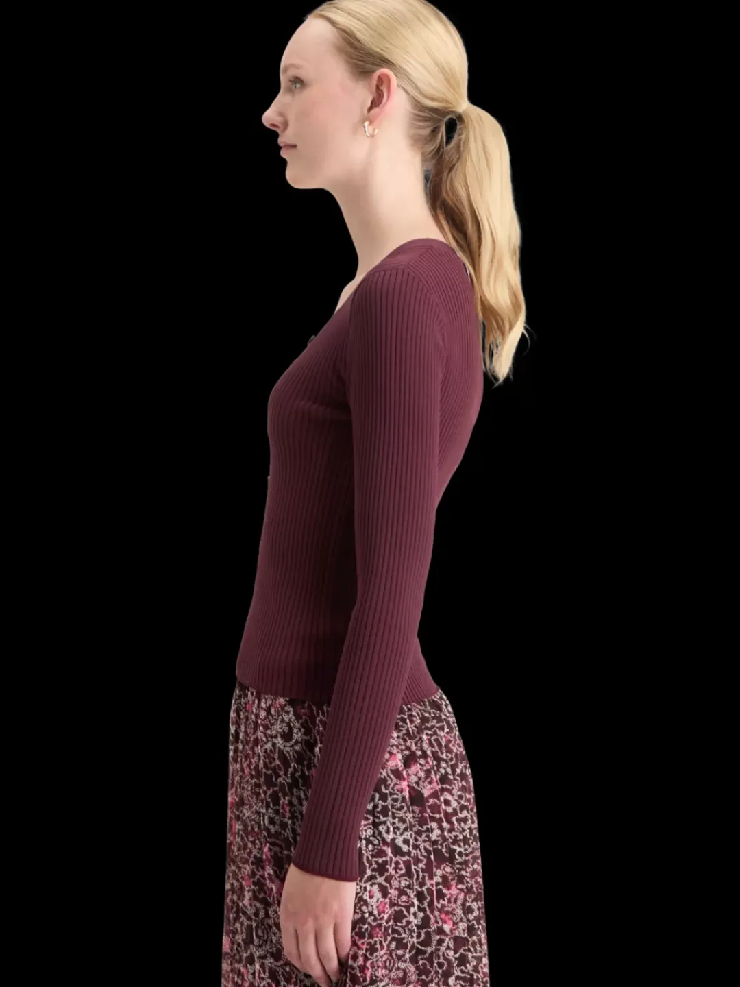 New Scotch & Soda RIBBED FITTED PULLOVER