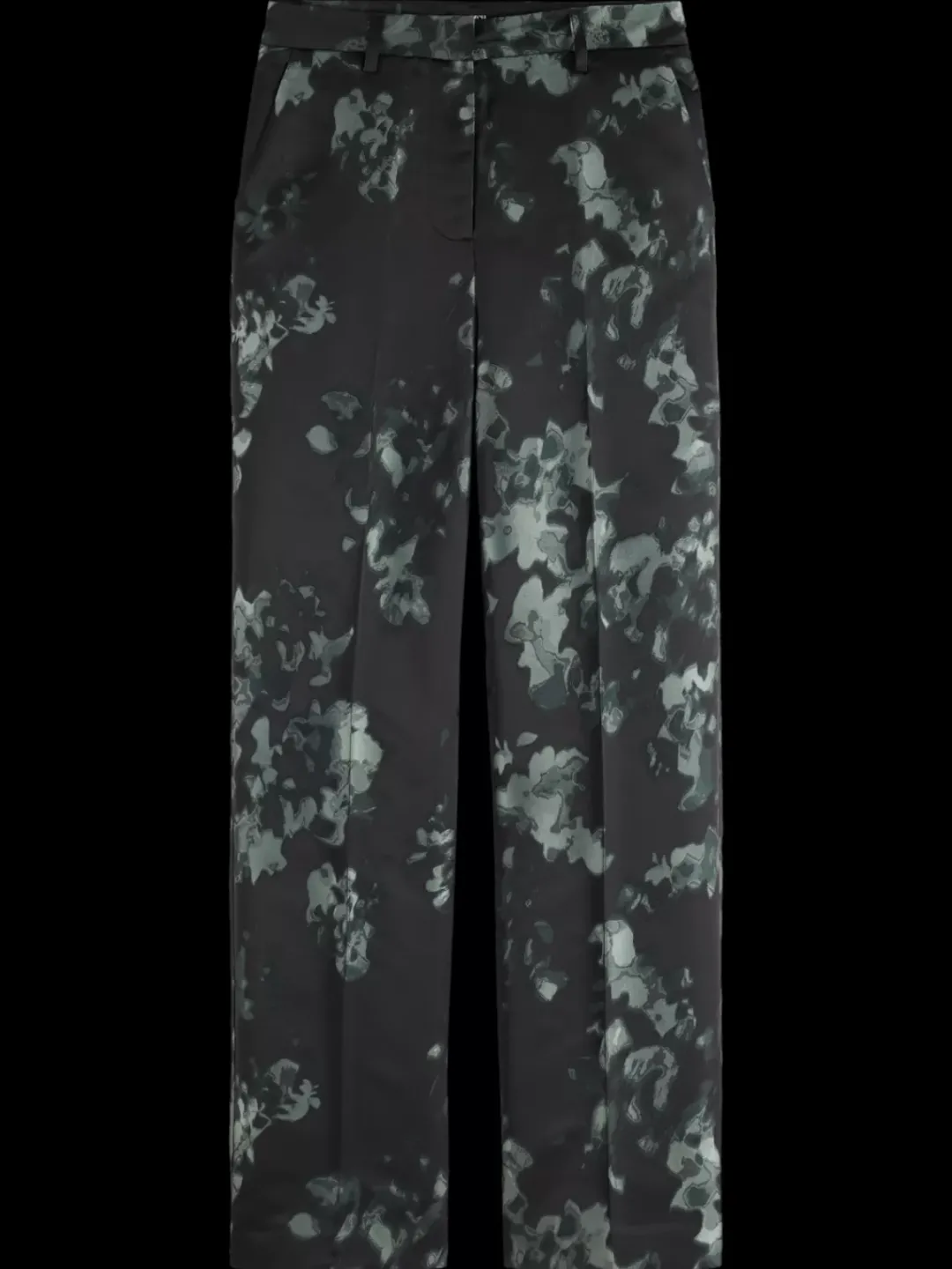 Fashion Scotch & Soda Ripple floral jacquard straight leg pant NieuwBlossomPrintParkgreen