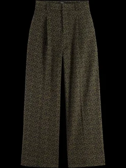 Online Scotch & Soda ROSE - HIGH RISE JERSEY TAILORED PANT ClassicGreenMelangeLeopardJacquard