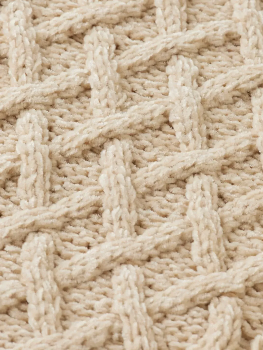 New Scotch & Soda ROUND NECK EXTRA DROPPED SHOULDER CHENILLE CABLE SWEATER Parchment