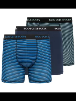 Sale Scotch & Soda SCOTCH & SODA MEN'S UNDERWEAR SS24 - 3PK BOXER BRIEF (2 PRINT) GREEN/BLUE