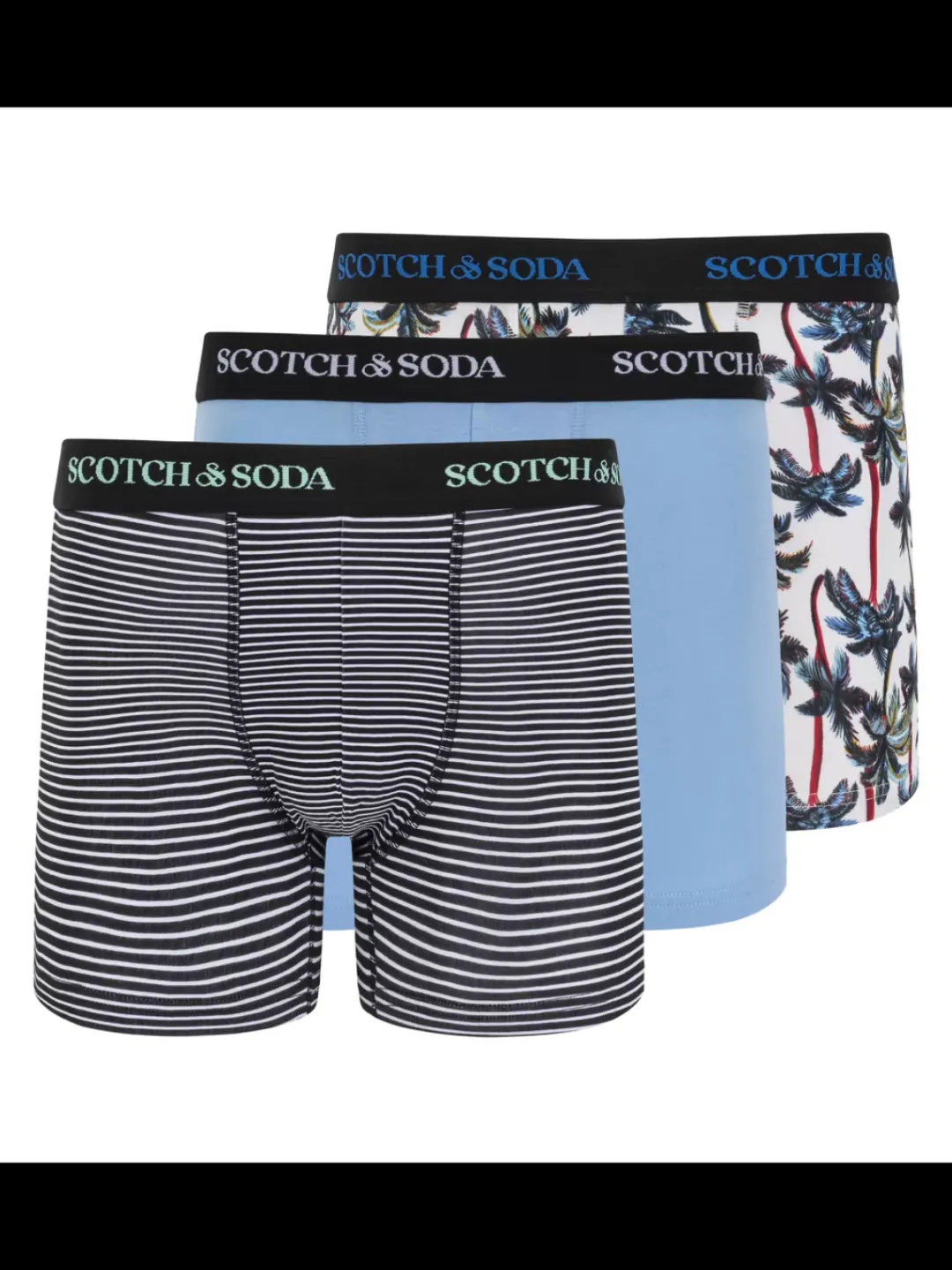 Outlet Scotch & Soda SCOTCH & SODA MEN'S UNDERWEAR SS24 - 3PK COTTON STRETCH TRUNK (PRINT)