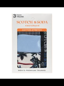 Outlet Scotch & Soda SCOTCH & SODA MEN'S UNDERWEAR SS24 - 3PK COTTON STRETCH TRUNK (PRINT)