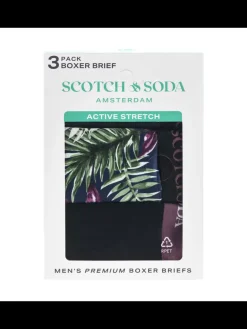 Outlet Scotch & Soda SCOTCH & SODA MEN'S UNDERWEAR SS24 - 3PK COTTON STRETCH TRUNK (PRINT)