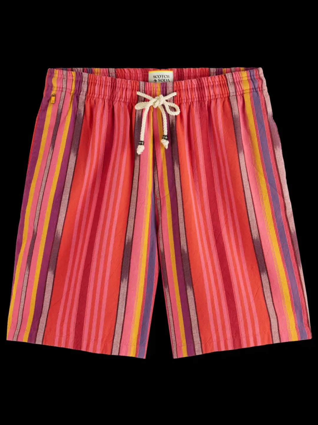 Outlet Scotch & Soda Seasonal- striped cotton-oxford bermuda short PinkIkat
