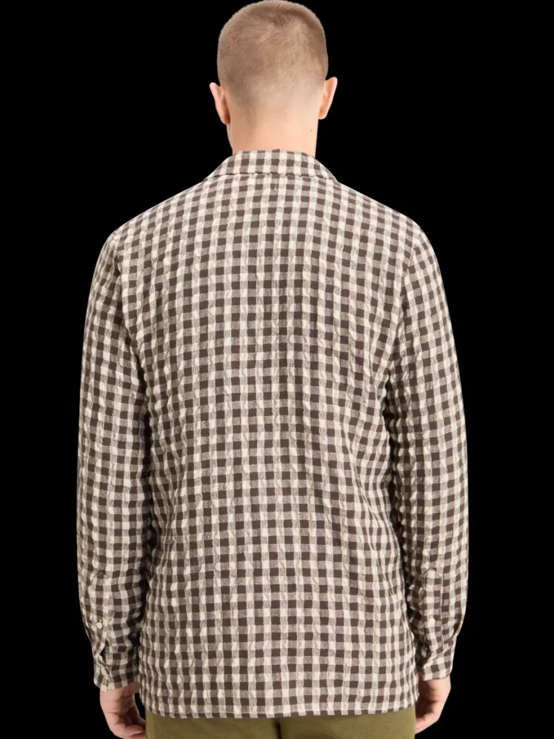 New Scotch & Soda SEERSUCKER WOOL BLEND CHECK SHIRT BrownCheck