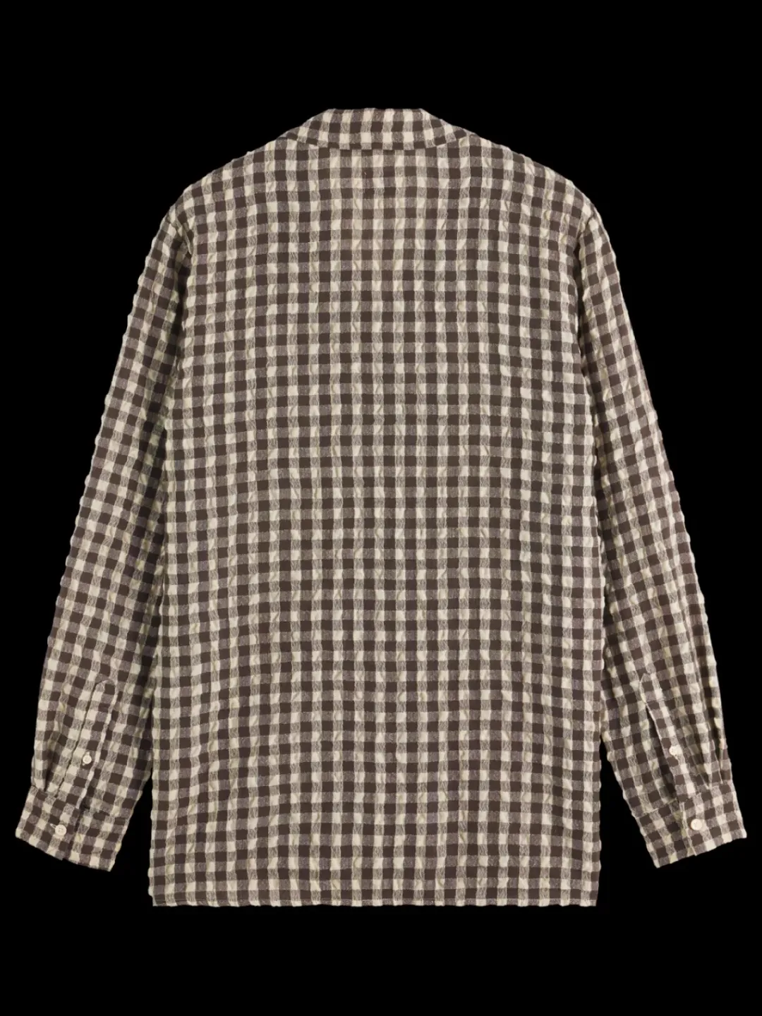 New Scotch & Soda SEERSUCKER WOOL BLEND CHECK SHIRT BrownCheck