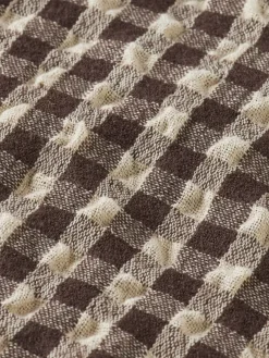 New Scotch & Soda SEERSUCKER WOOL BLEND CHECK SHIRT BrownCheck