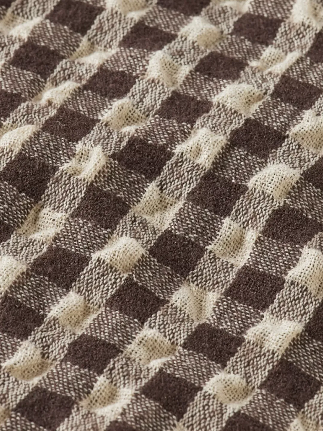 New Scotch & Soda SEERSUCKER WOOL BLEND CHECK SHIRT BrownCheck