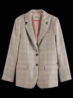 Best Scotch & Soda Sequin prince of wales check boyfriend single breasted blazer SequinPrinceofWales