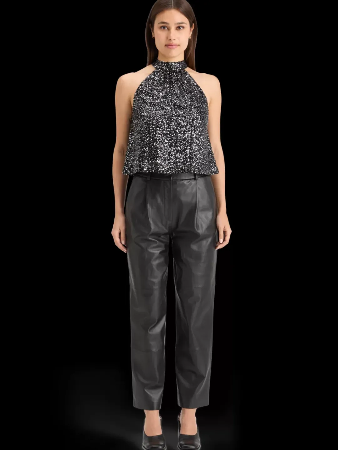 Fashion Scotch & Soda SEQUIN TANK TOP SilverBlackSequins