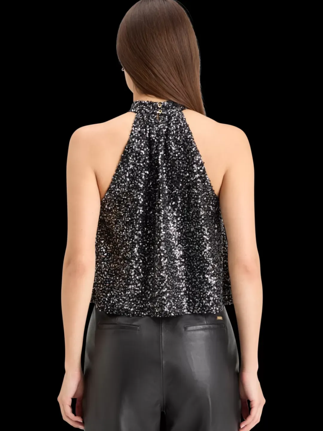 Fashion Scotch & Soda SEQUIN TANK TOP SilverBlackSequins