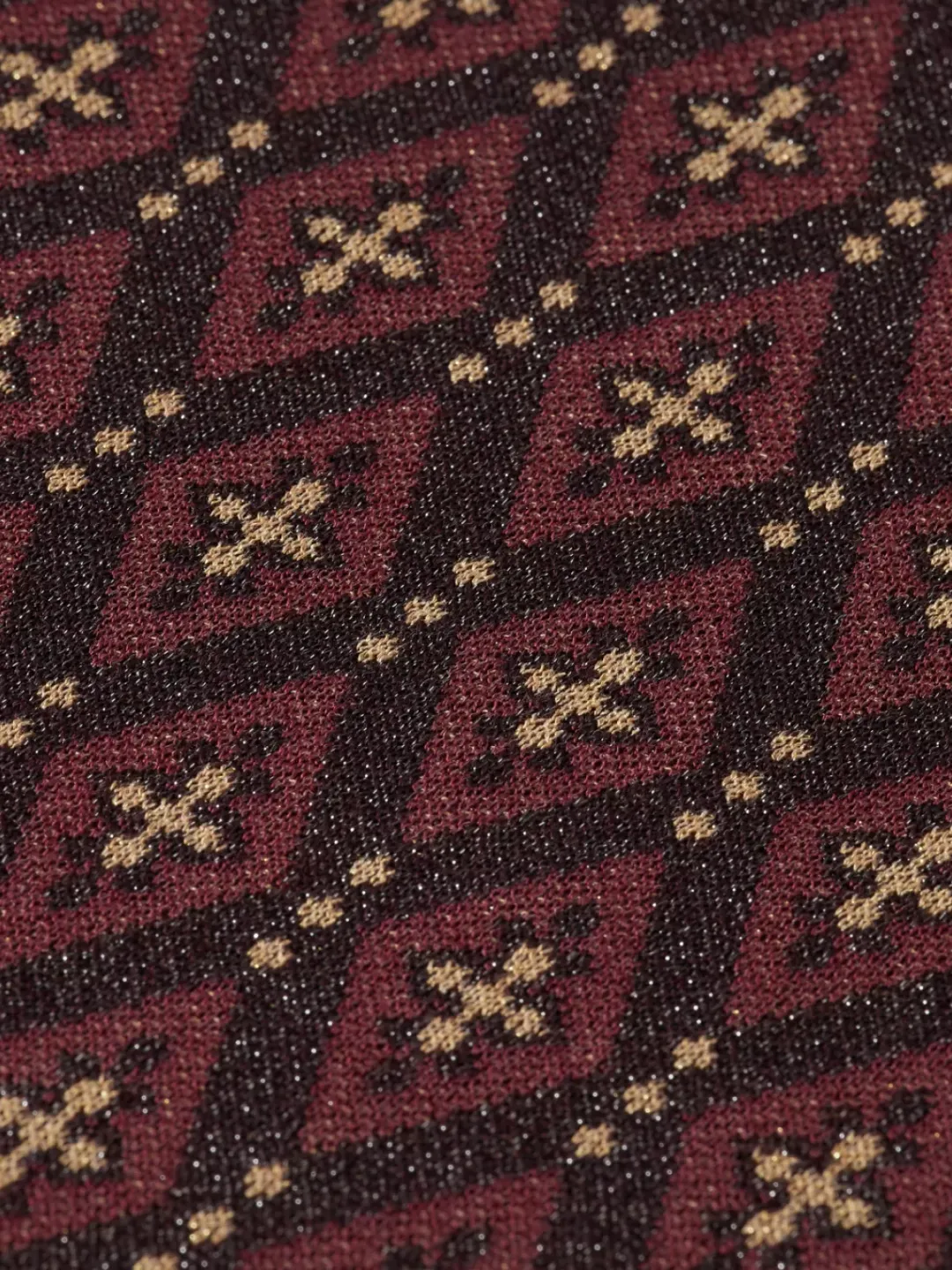New Scotch & Soda SHORT SLEEVE JACQUARD PULLOVER DarkBordeaux
