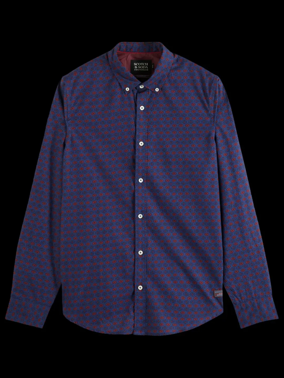 Online Scotch & Soda Slim fit ditsy aop shirt