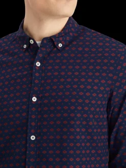 Online Scotch & Soda Slim fit ditsy aop shirt