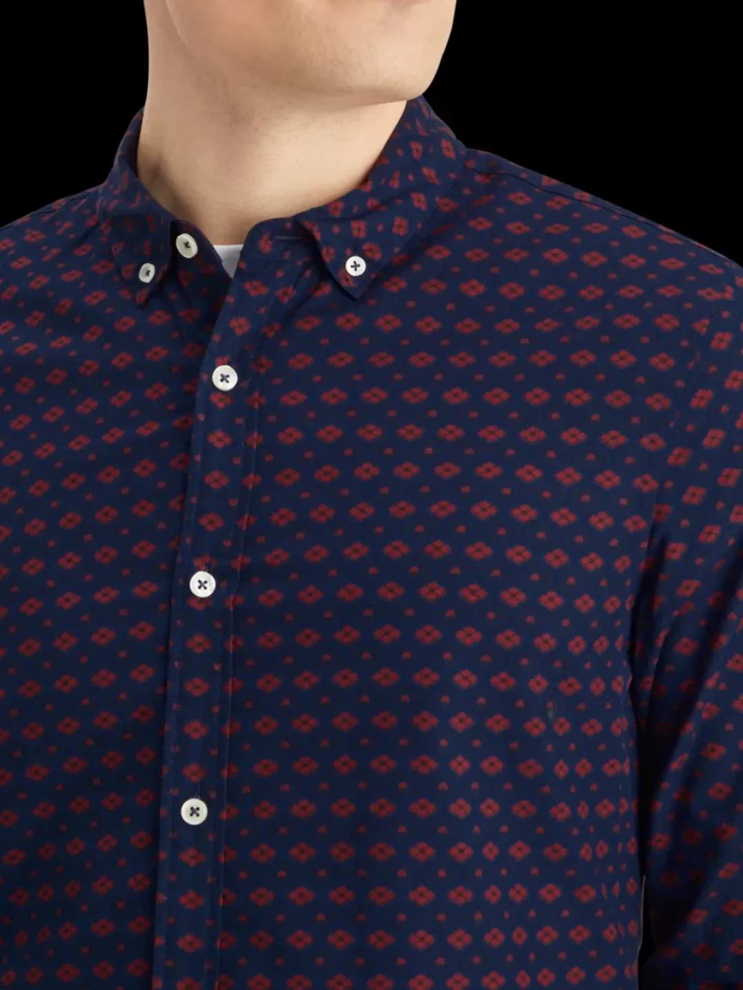 Online Scotch & Soda Slim fit ditsy aop shirt