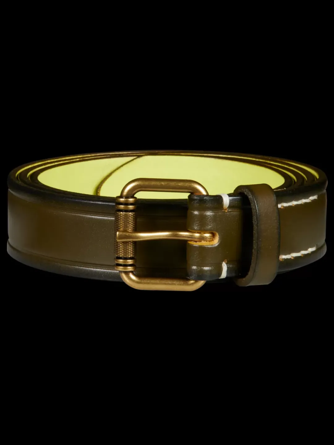 Sale Scotch & Soda Slim leather belt Algae