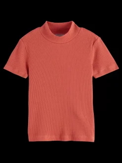 Outlet Scotch & Soda SLIM-FIT MOCK NECK T-SHIRT Negroni