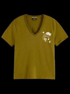 Discount Scotch & Soda SLUB V-NECK REGULAR FIT T-SHIRT