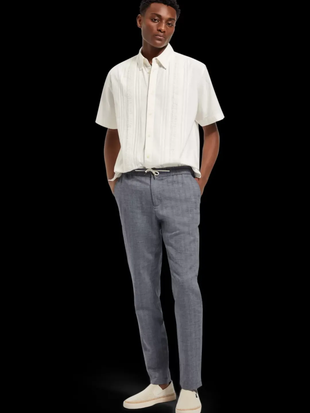 Clearance Scotch & Soda Solid cotton shirt BrightWhite