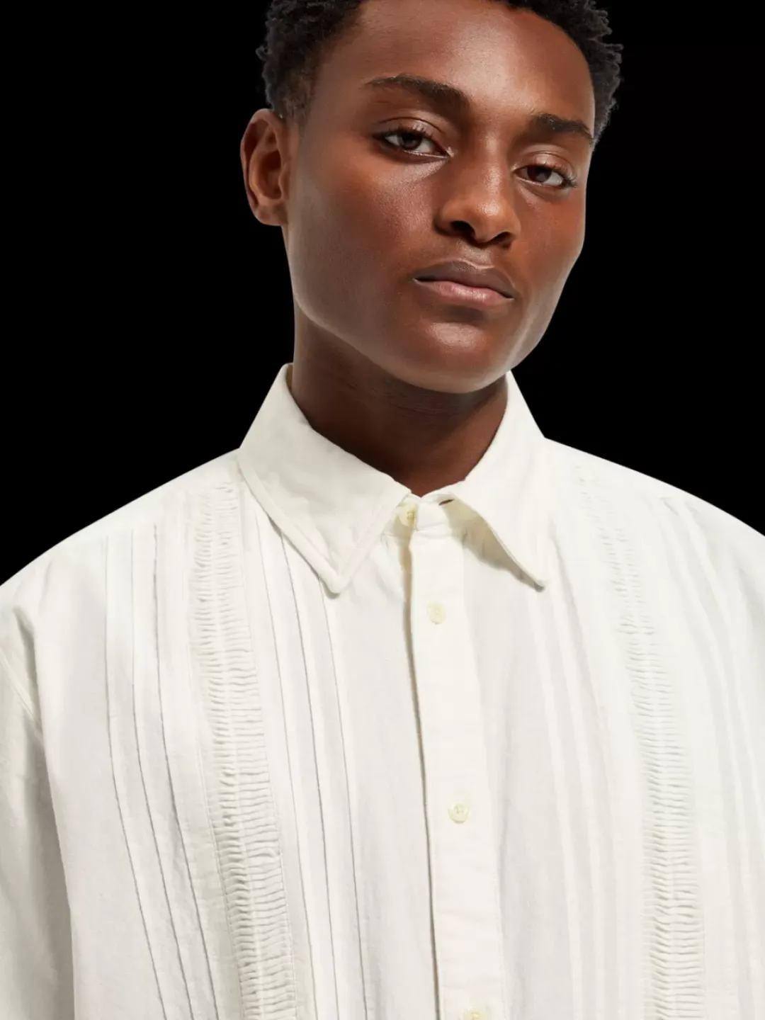 Clearance Scotch & Soda Solid cotton shirt BrightWhite