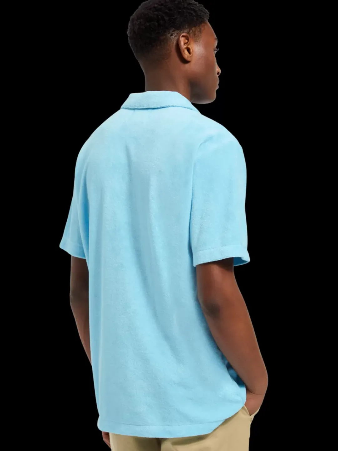 Fashion Scotch & Soda Solid towelling shirt WashedNeonBlue