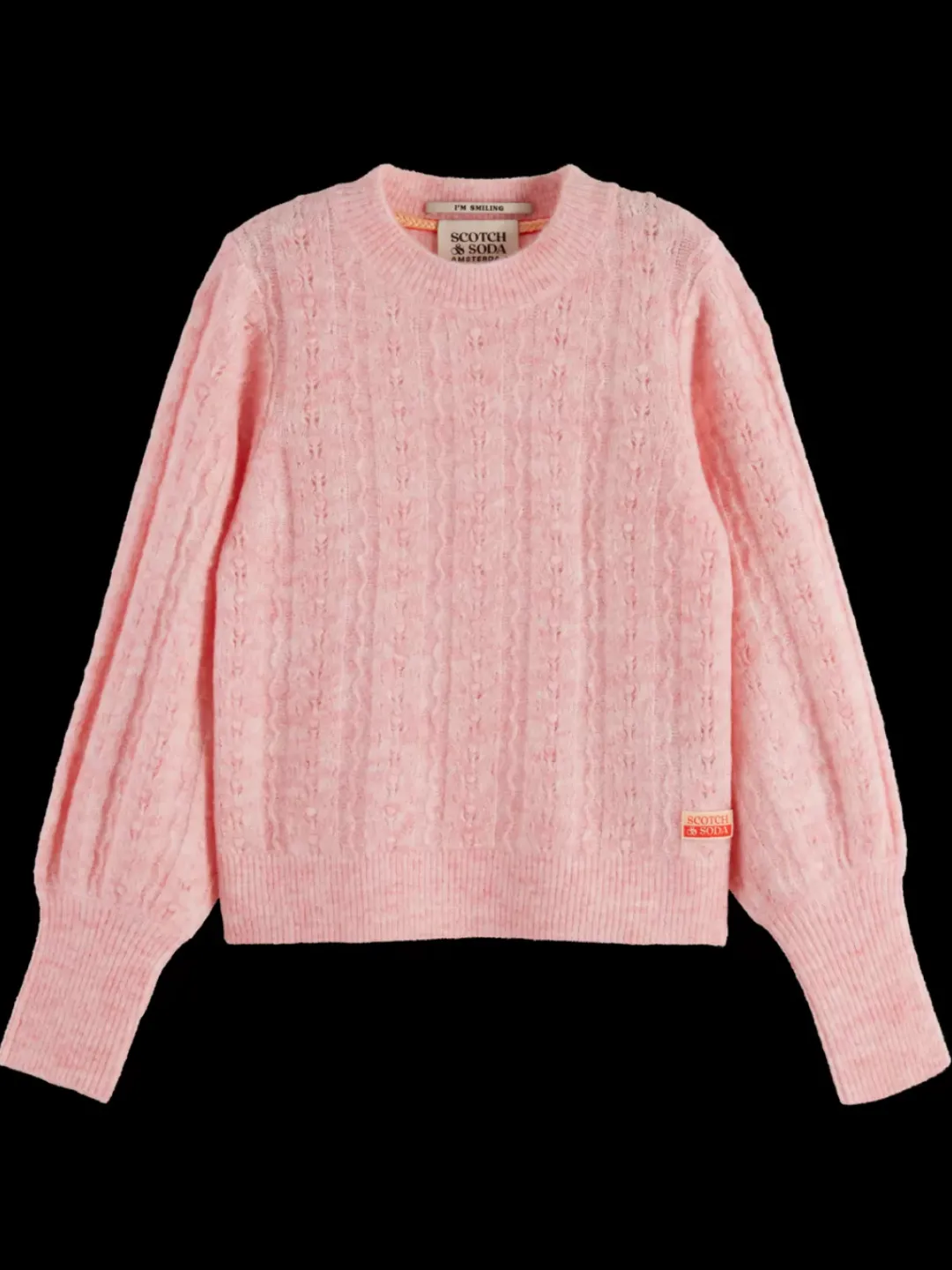 Online Scotch & Soda SPACE DYED LIGHTWEIGHT AJOUR KNIT PalePeach