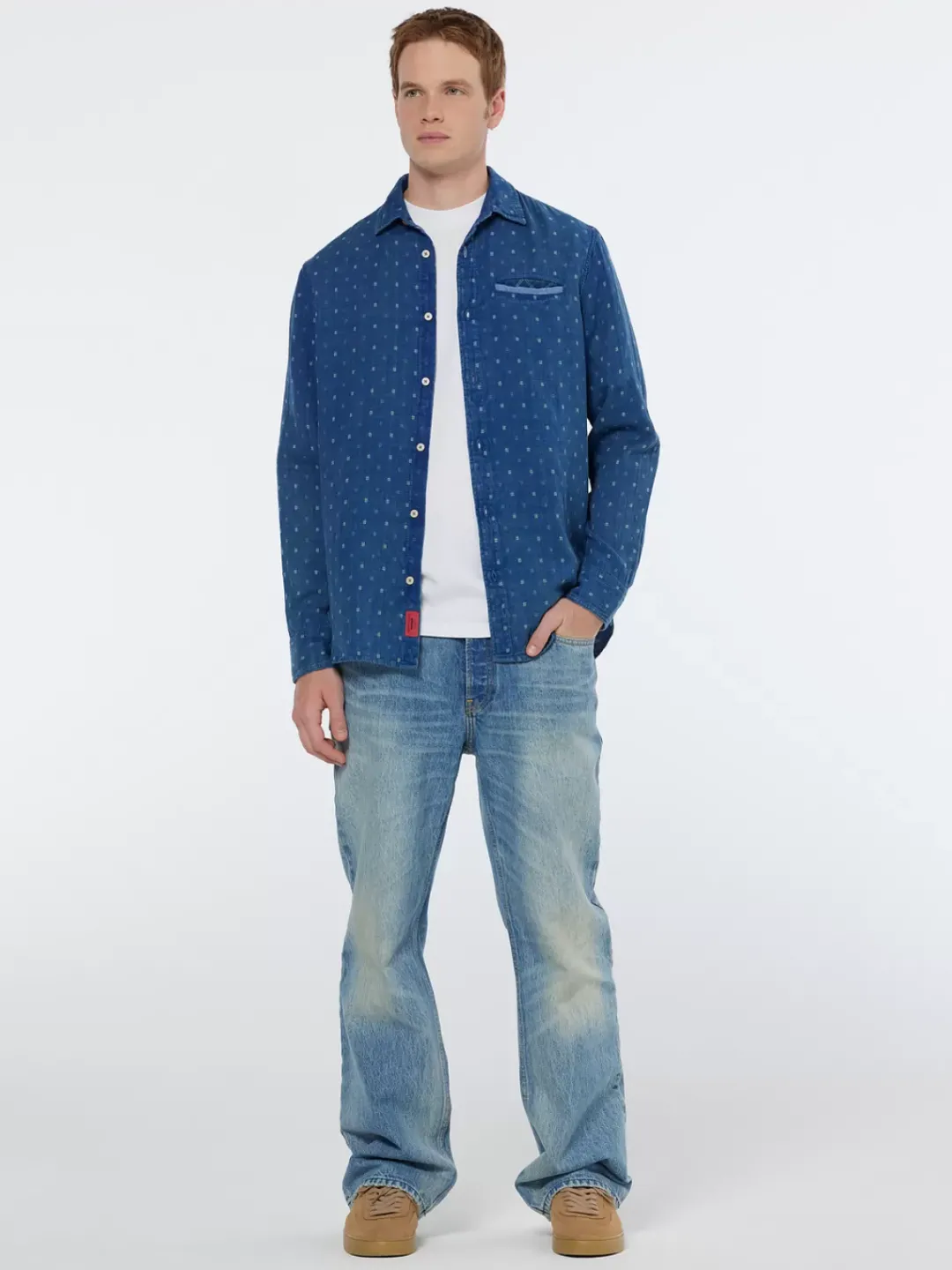 Hot Scotch & Soda Special denim weave with wash effects shirt WashedIndigo