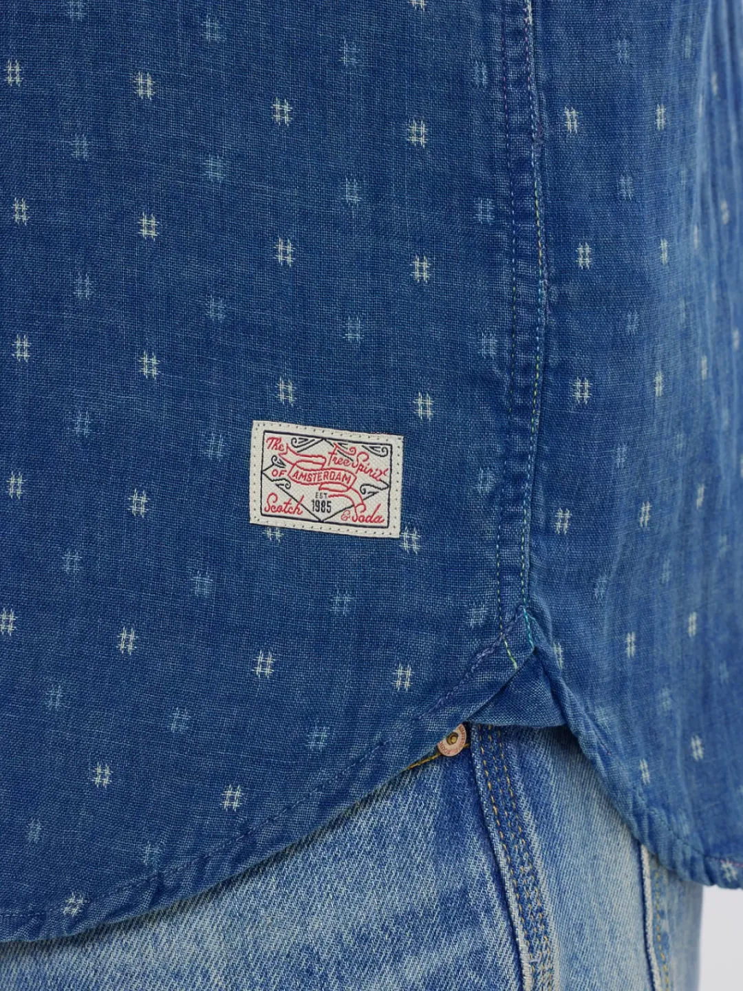 Hot Scotch & Soda Special denim weave with wash effects shirt WashedIndigo