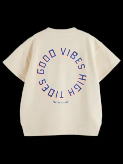 Online Scotch & Soda SPLIT HEM GRAPHIC SWEATSHIRT SoftIceMelange