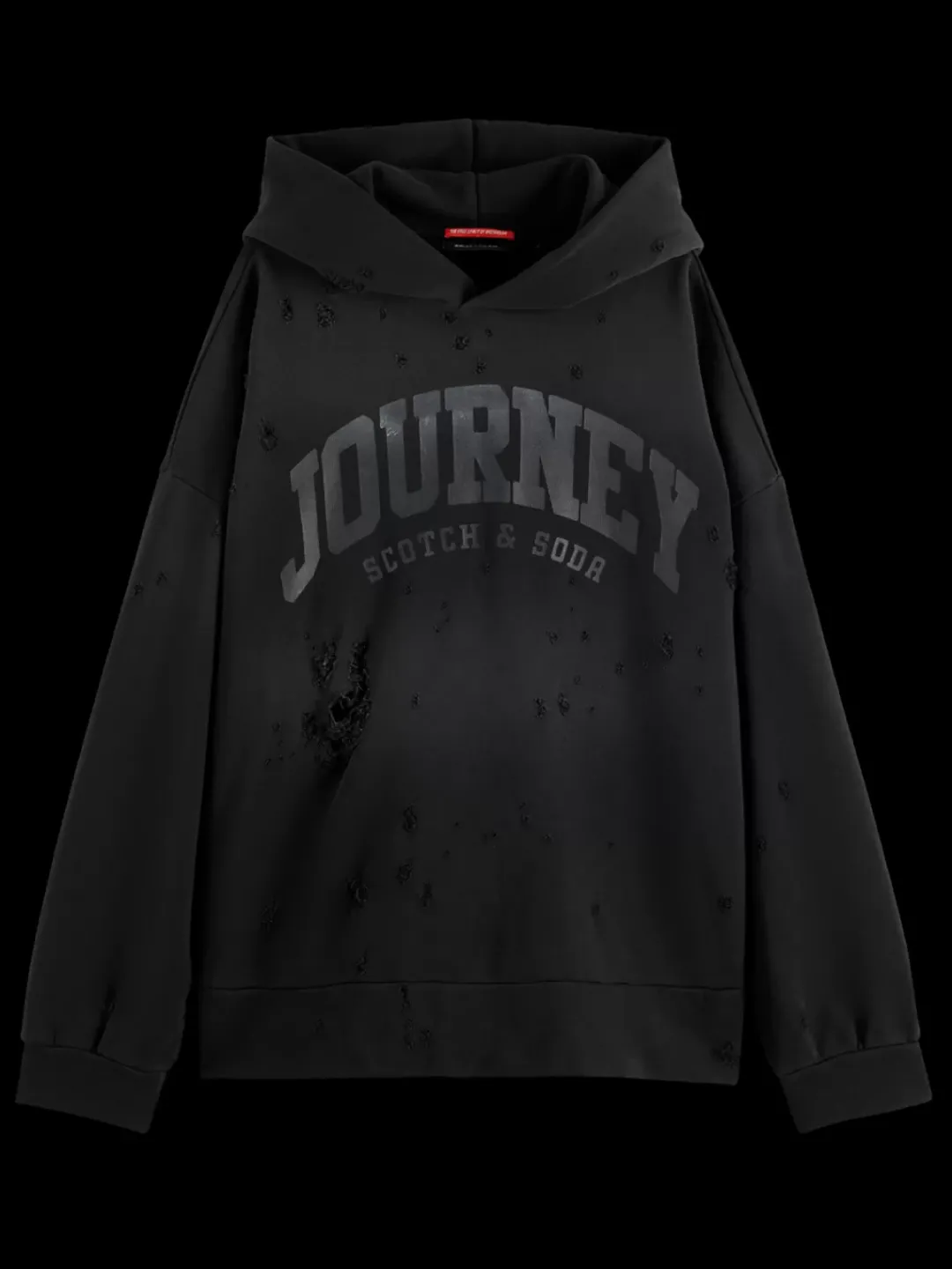 Clearance Scotch & Soda SPRAYED HOODIE WITH DESTROYED DETAILS