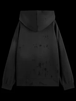 Clearance Scotch & Soda SPRAYED HOODIE WITH DESTROYED DETAILS