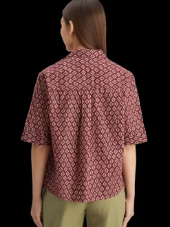 Discount Scotch & Soda Ss shirt lurex print GeoFlowerBordeaux