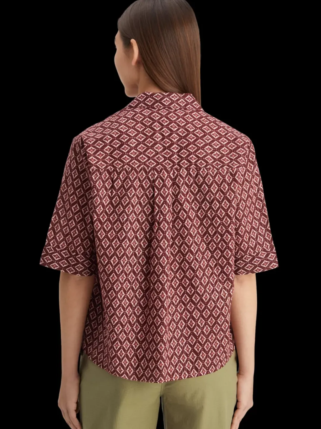 Discount Scotch & Soda Ss shirt lurex print GeoFlowerBordeaux
