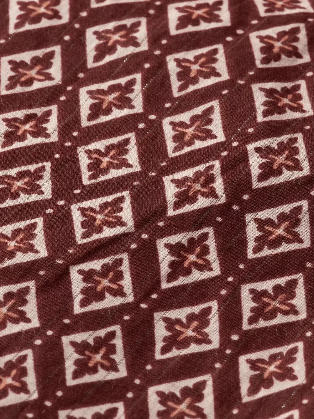Discount Scotch & Soda Ss shirt lurex print GeoFlowerBordeaux