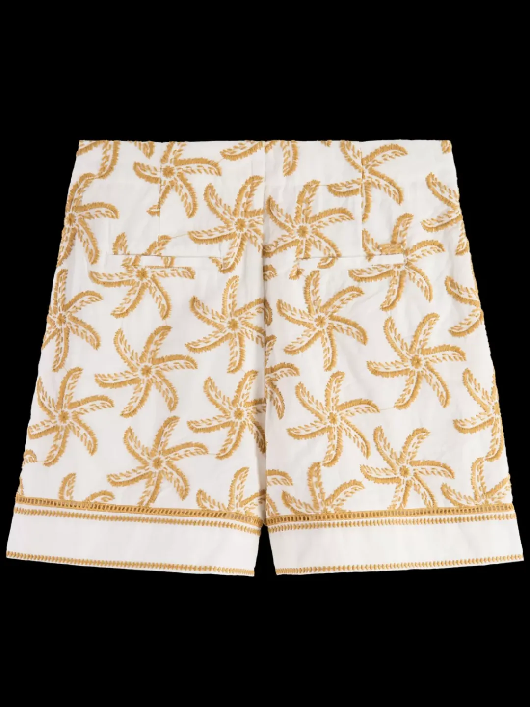 Outlet Scotch & Soda STARFISH EMBROIDERED HIGH-RISE LINEN SHORT StarfishEmbroidery