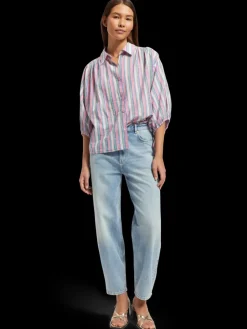 Hot Scotch & Soda STRIPED BALLOON SLEEVE SHIRT BeachStripe