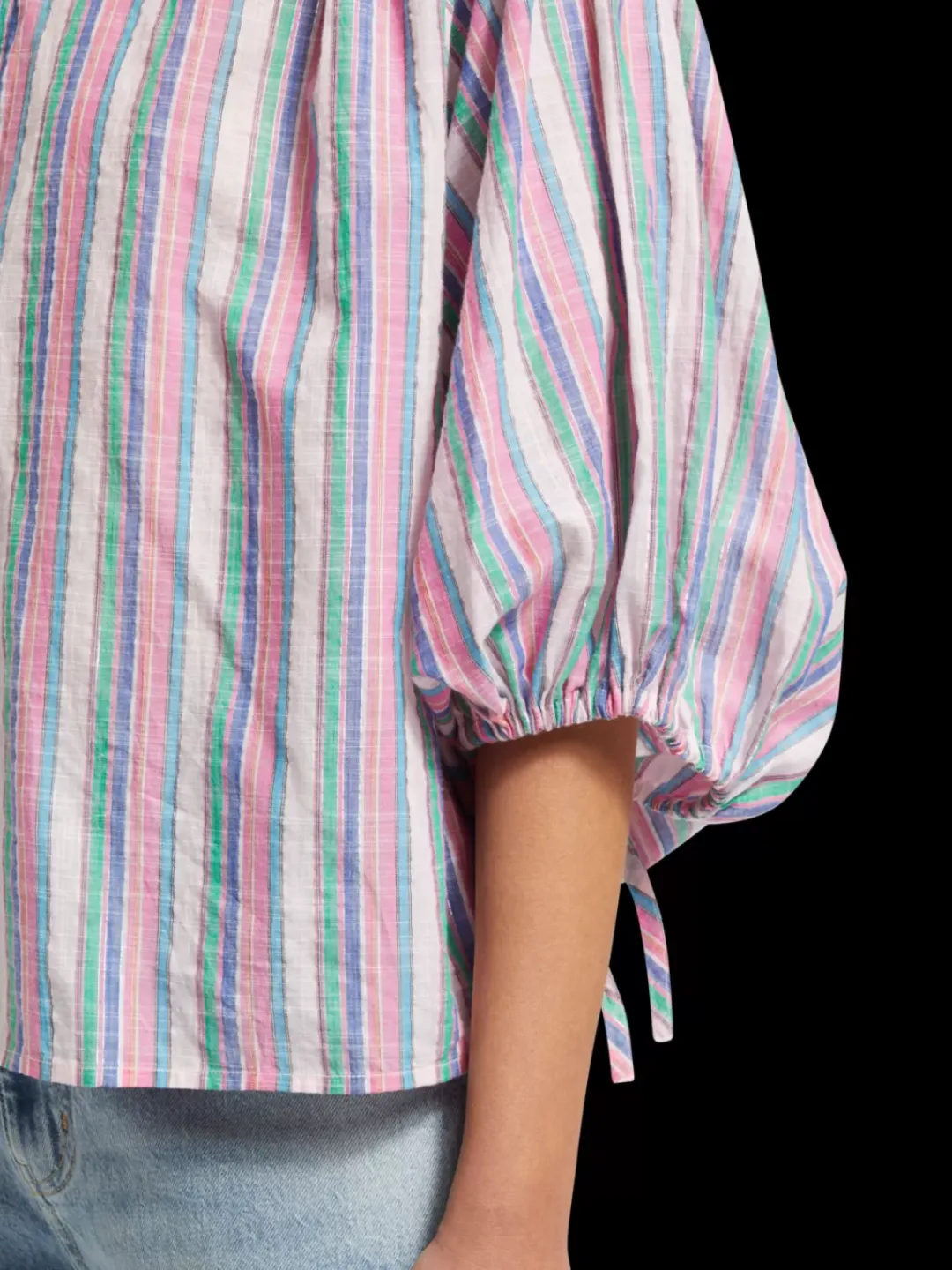 Hot Scotch & Soda STRIPED BALLOON SLEEVE SHIRT BeachStripe