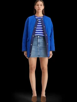 Online Scotch & Soda STRIPED CROPPED T-SHIRT ElectricBlueStripe