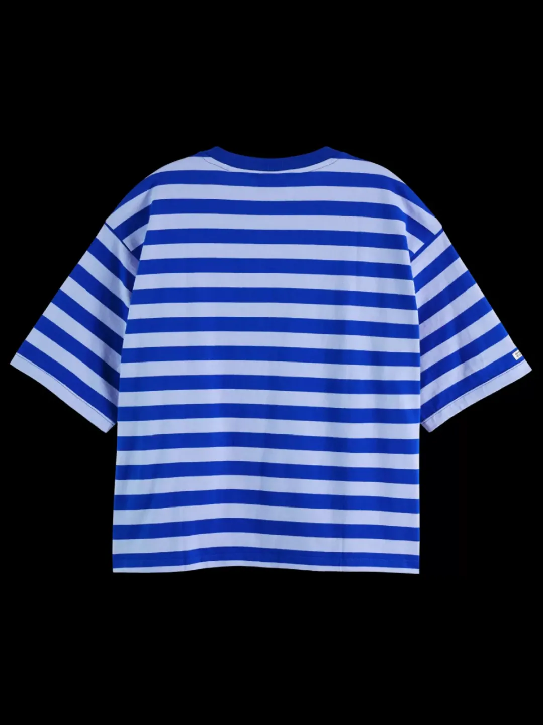 Online Scotch & Soda STRIPED CROPPED T-SHIRT ElectricBlueStripe