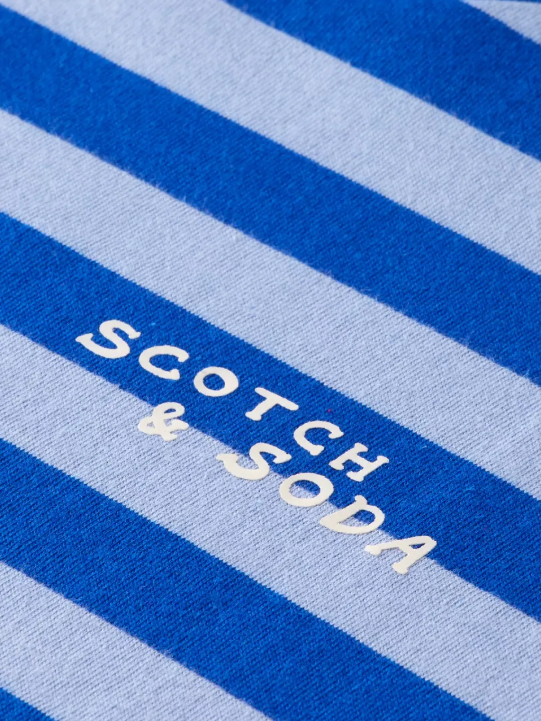 Online Scotch & Soda STRIPED CROPPED T-SHIRT ElectricBlueStripe